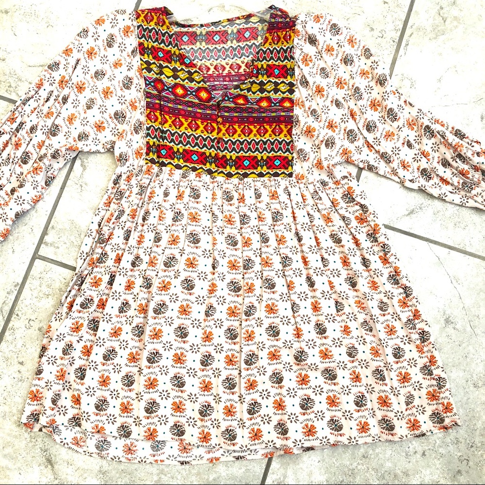 Aztec Print Tunic Top